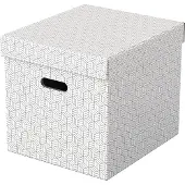 Esselte Home Opbergdoos 628288 Kubus Groot 100% Gerecycled Karton Wit 320 x 365 x 315 mm 3 Stuks