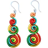 Charme Bijoux Allergievrij oorbellen -candy- rood- blauw- lang-
