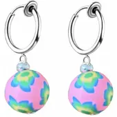 Charme Bijoux klem Oorbellen-Roze happy-geen gaatje-