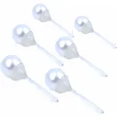 Charme Bijoux 3 Paar -Oorbellen-Synthetische Parel-Allergievrij-3 maten-Wit-Kunststof- oorknopjes-