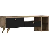 Skye Decor Modern TV-meubel met Planken | 100% Gemelamineerd | Zwart Eiken