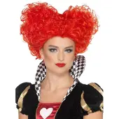 Smiffys Queen of heart pruik (rood)