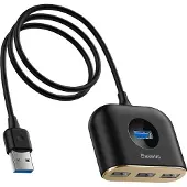 Baseus USB Splitter / USB Hub Adapter 1 meter | 4-poort | Zwart