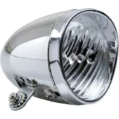 Simson Klassieke LED-fietskoplamp - Chroom - Inclusief AAA-batterijen - Traditioneel ontwerp - Zilver/chroom behuizing