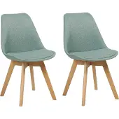 Beliani DAKOTA - Eetkamerstoel set van 2 - Mintgroen - Polyester