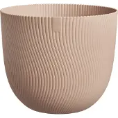 Elho Sereh Rond 40 - Bloempot voor Binnen & Buiten - 100% Gerecycled Plastic - Ø 39.0 x H 33.3 cm - Koele klei