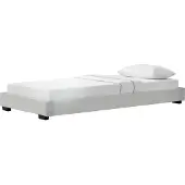 Corium Houten bed Laag kunstleer met bedbodem 90x200 cm wit