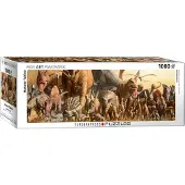 Eurographics Puzzel, Dinosaurus Collage, 1000 stukjes, panoramaformaat, 96 x 32 cm, artikelnummer 6010-4650