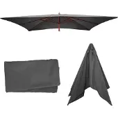 Mendler Vervangingshoes voor parasol Florida 3x4m, parasolhoes vervangingshoes, polyester ~ antraciet
