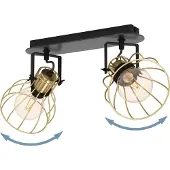 Eglo Gouden plafondlamp Sambatello 2x E27
