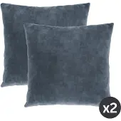 Tiseco Home Studio - Kussen (gevuld) MARSHMALLOW - SET/2 - polyester - teddyvulling - super zacht - Vierkant - 45x45 cm - Blue stone