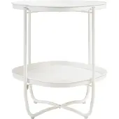 En.casa Tuintafel Sandefjord bijzettafel metaal 57,5x46x46cm wit []