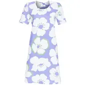 Ringella Helderblauw bloemen nachthemd katoen