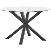 Beliani MALETTO - Tuintafel - Zwart - 120 cm - Aluminium