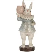 Clayre & Eef Decoratie Beeld Konijn 29 cm Beige Kunststof