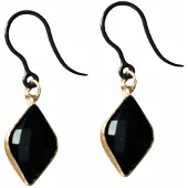 Charme Bijoux Allergievrij oorbellen youetta zwart goudkleurig-
