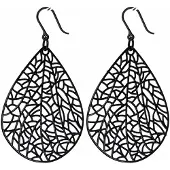 Charme Bijoux Lange Oorbellen-allergievrij-zwart-druppel-