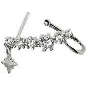 Charme Bijoux Zilveren oorbel- steker -klem-ster-linker strass-
