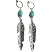 Charme Bijoux Klem oorbellen- turquoise -zilverkleur-geen gaatje-