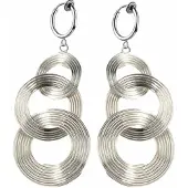 Charme Bijoux Klem oorbellen- zilverkleur-lang-geen gaatje-