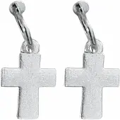 Charme Bijoux Klem oorringen-Kruis-zilverkleur-geen gaatje-