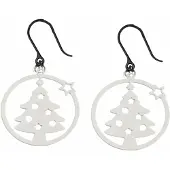 Charme Bijoux Allergievrije oorbellen kerstboom zilverkleur-