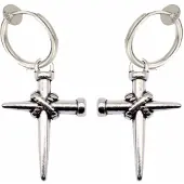 Charme Bijoux Klem oorbellen- kruis -spijker-zilverkleur-geen gaatje-