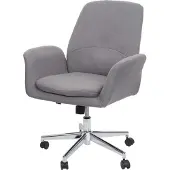 MCW Bureaustoel -K23, bureaustoel draaistoel fauteuil, stof/textiel met armleuningen ~ grijs