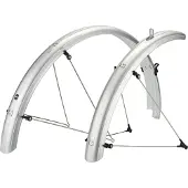 Sks Spatbordenset - Robuuste sandwichconstructie - ASR-veiligheidssysteem - Zilver - 55 mm breed