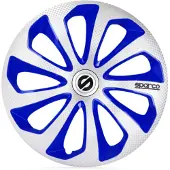 Sparco 4-Delige Sparco Wieldoppenset Sicilia 15-inch zilver/blauw/carbon