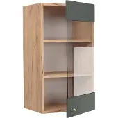 Vicco Fame-Line Glazen keukenkast – 40 cm Groen-Goud Landhuis