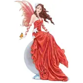Nemesis Now - Crimsonlily - Rode Maan Fee en Metgezel Vlinder - Figuur - 28.5cm