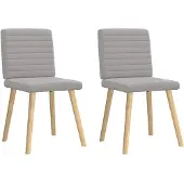 vidaXL Eetkamerstoelen 2 st stof wolk grijs