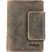 Greenland Steen portemonnee leer 10 cm mobiele telefoon compartiment - Dames - Staand formaat - stone