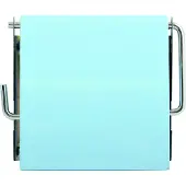 Spirella MSV Toiletrolhouder wand/muur - metaal en MDF hout klepje - lichtblauw - Toiletrolhouders