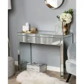Beliani MARLE - Kaptafel - Zilver - Glas