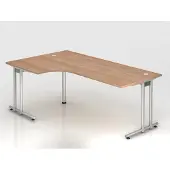 Hjh OFFICE PRO NANO 82 S - 200 x 120 Walnoot/Zilver