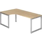 Hjh OFFICE PRO REGO 82 S - 200 x 120 Eiken/Zilver Tafelhoogte I In hoogte verstelbaar