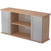 Hjh OFFICE PRO KAPA SB | Dressoir | met deuren - Walnoot/Zilver Sideboard Rail handvat (kunststof)