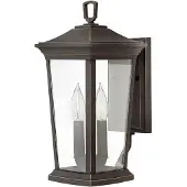 HINKLEY Wandlamp buiten Bromley 2 medium, dimbaar, brons / oud-messing, Aluminium, Antiek, Wandlamp buiten