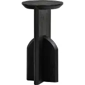 Woood smalle bijzettafel Kioni - Acacia Hout - Zwart - 58x30x30 cm