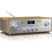 Lenco DAR-281WDSI - DAB+/FM radio met CD-speler, USB, Bluetooth en draadloos oplaadpunt - Hout/Zilver