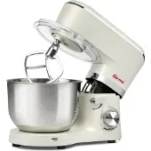 Girmi IM47, staande mixer, beige, roestvrij staal, geschikt voor kneden, mengen en kloppen, inhoud 6 liter, draaibaar, 1500 watt