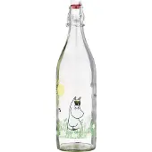 Muurla Moomin glazen fles 1 L Meadow