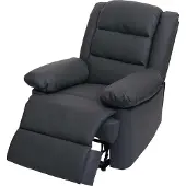 Mendler TV-fauteuil -G15, relaxfauteuil, leder + kunstleder 101x87x100cm ~ grijs