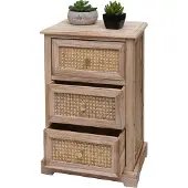 MCW Ladekast -K87, ladekast kast, hout rotan 63x40x28cm ~ natuurlijke kleur