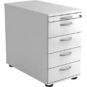 Hjh OFFICE PRO SIGNA SC50 BM - Rolcontainer Wit Hout met 4 lades Metalen handgreep