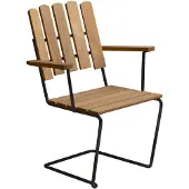 Grythyttan Stålmöbler A2 fauteuil Geoliede eiken-zwart