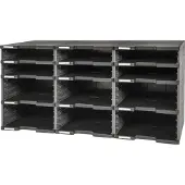 Exacompta ECOBlack Ladekastje Kunststof Donkergrijs 12 Lades 86,4 x 35,4 x 42,2 cm
