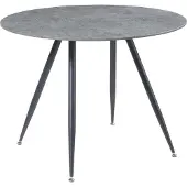 En.casa Eettafel Fitjar rond Ø100x75 cm betonkleurig en zwart